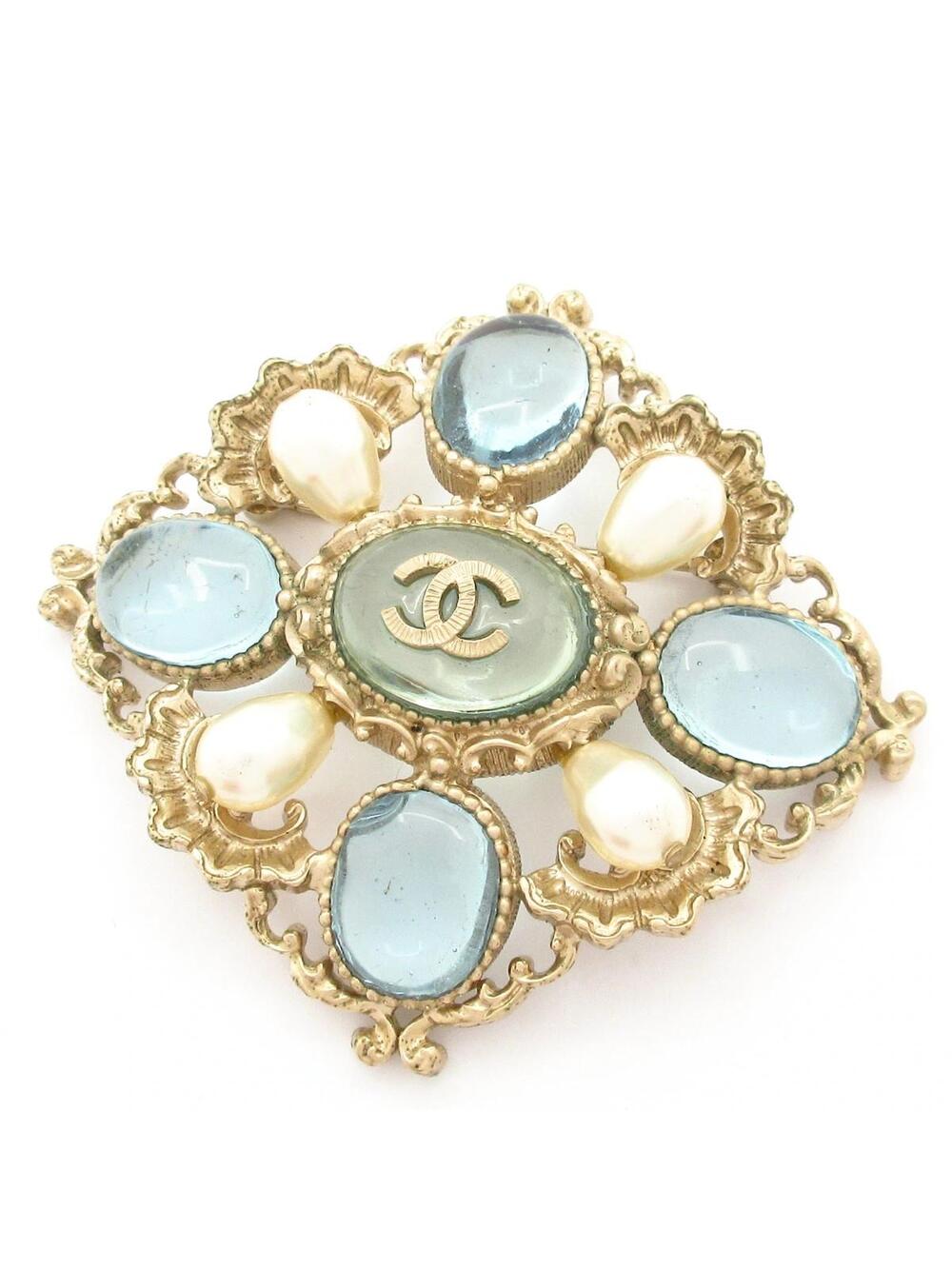 Chanel Light Blue Gold Cream Hardware #350678C98B